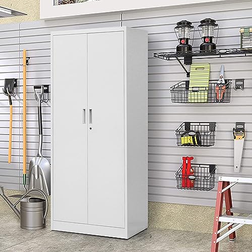 Metal Storage Cabinet with Adjustable Shelves, White M995185