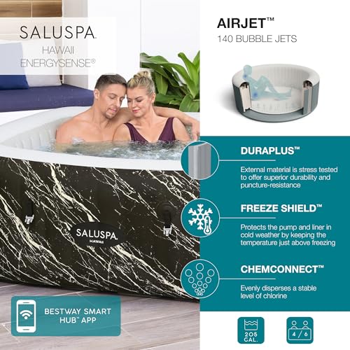 Inflatable Hot Tub Spa with LED Lights and App Control Z740