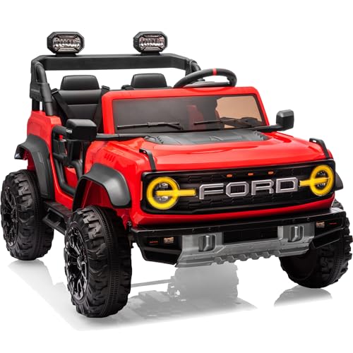 24V Ride on Car for Big Kids, 2 Seater with Remote Control, 4-Wheeler Suspension, 3 Speeds, LED Lights D981