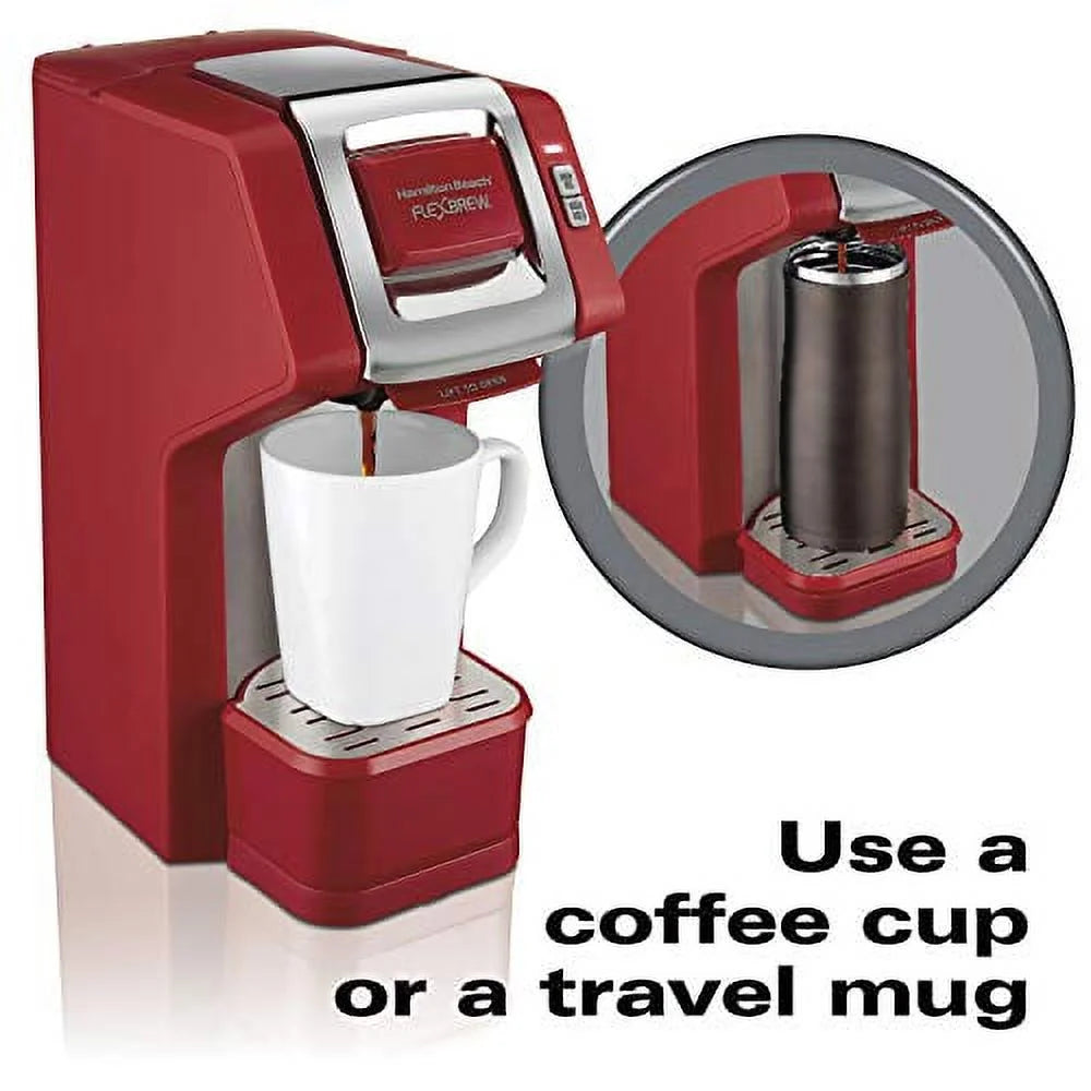 Single-Serve Coffee Maker for Pods or Ground Coffee, Red W5308