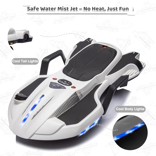 24V Electric Ride On Toy for Kids, Drift Cart with Side Handlebars, LED Lights & Music J79370