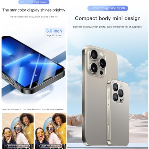 3G Mini Smartphone 3.0 Inch WiFi GPS Quad Core Android 8.1 Slim Body HD Camera Dual SIM 2GB RAM 16GB ROM Light Blue N593465