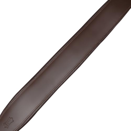3" Wide Leather Guitar Strap with Foam Padding, Black O895