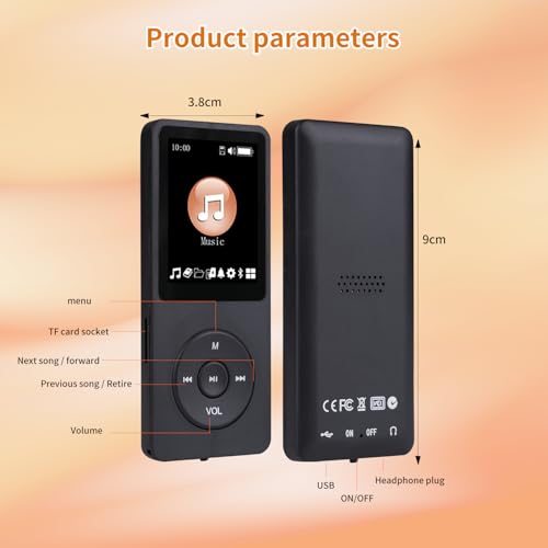 128GB Bluetooth MP3 Player with Speaker, Voice Recorder, Earphones R74070