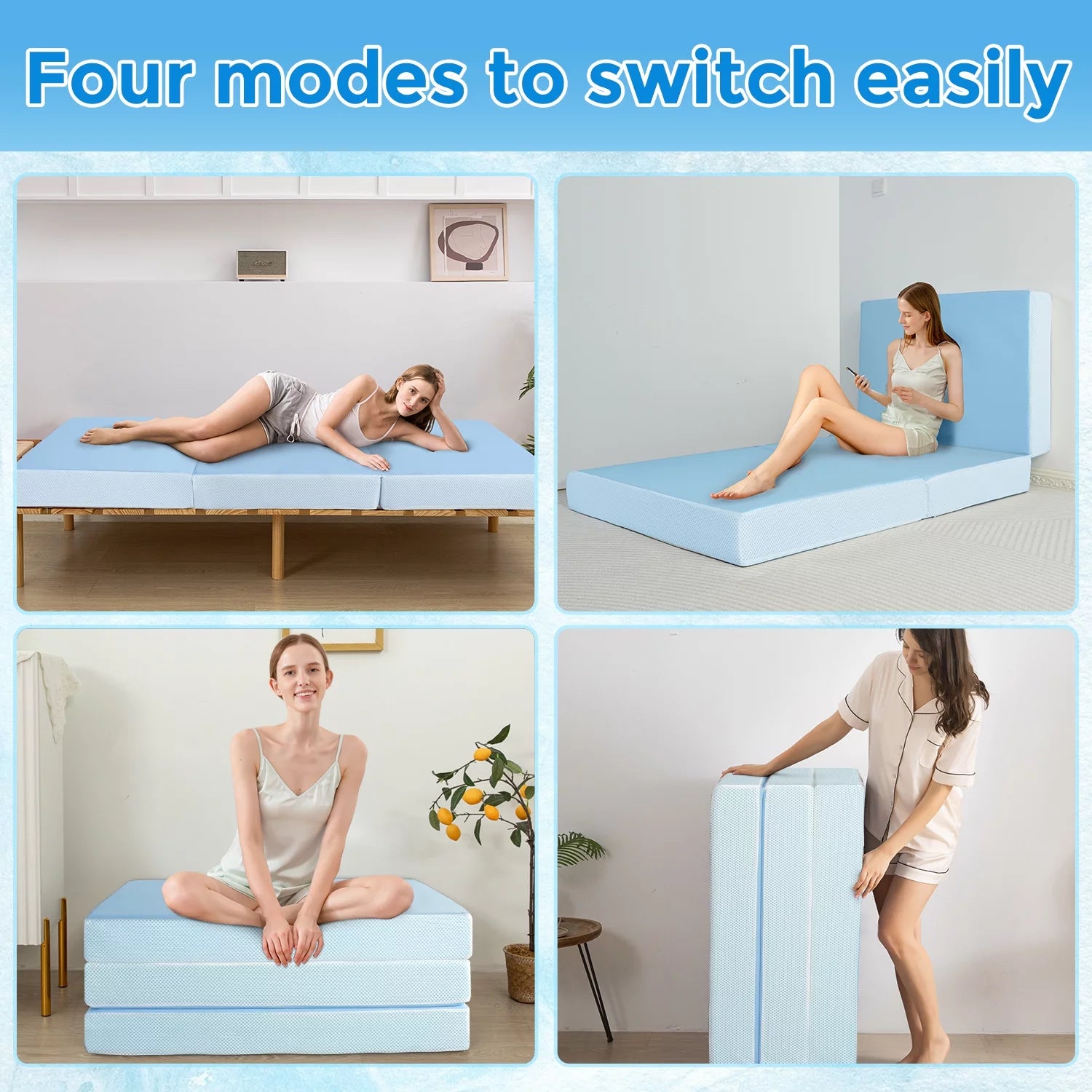 Folding Mattress with Cooling Memory Foam, Washable Cover, Twin Size C159829