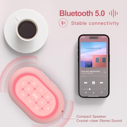 White Noise Sound Machine Alarm Clock with Bluetooth Speaker G270