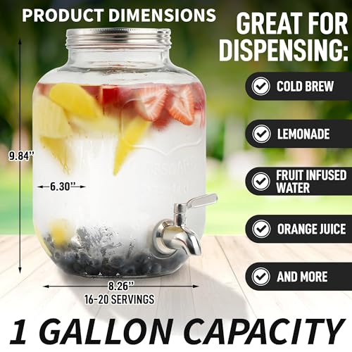 1 Gallon Cold Brew Coffee Maker with Stainless Steel Infuser I1511