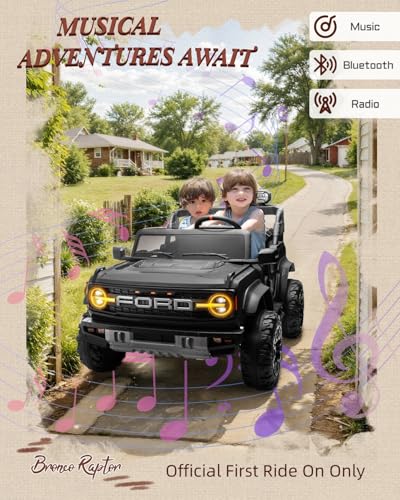 24V Ride on Car for Big Kids, 2 Seater with Remote Control, 4-Wheeler Suspension, 3 Speeds, LED Lights D981