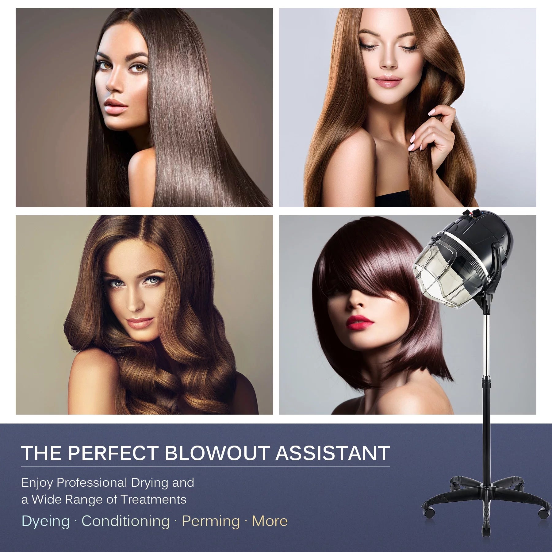 Professional Salon Stand Up Hood Hair Dryer, 1300 Watts, Black N5486