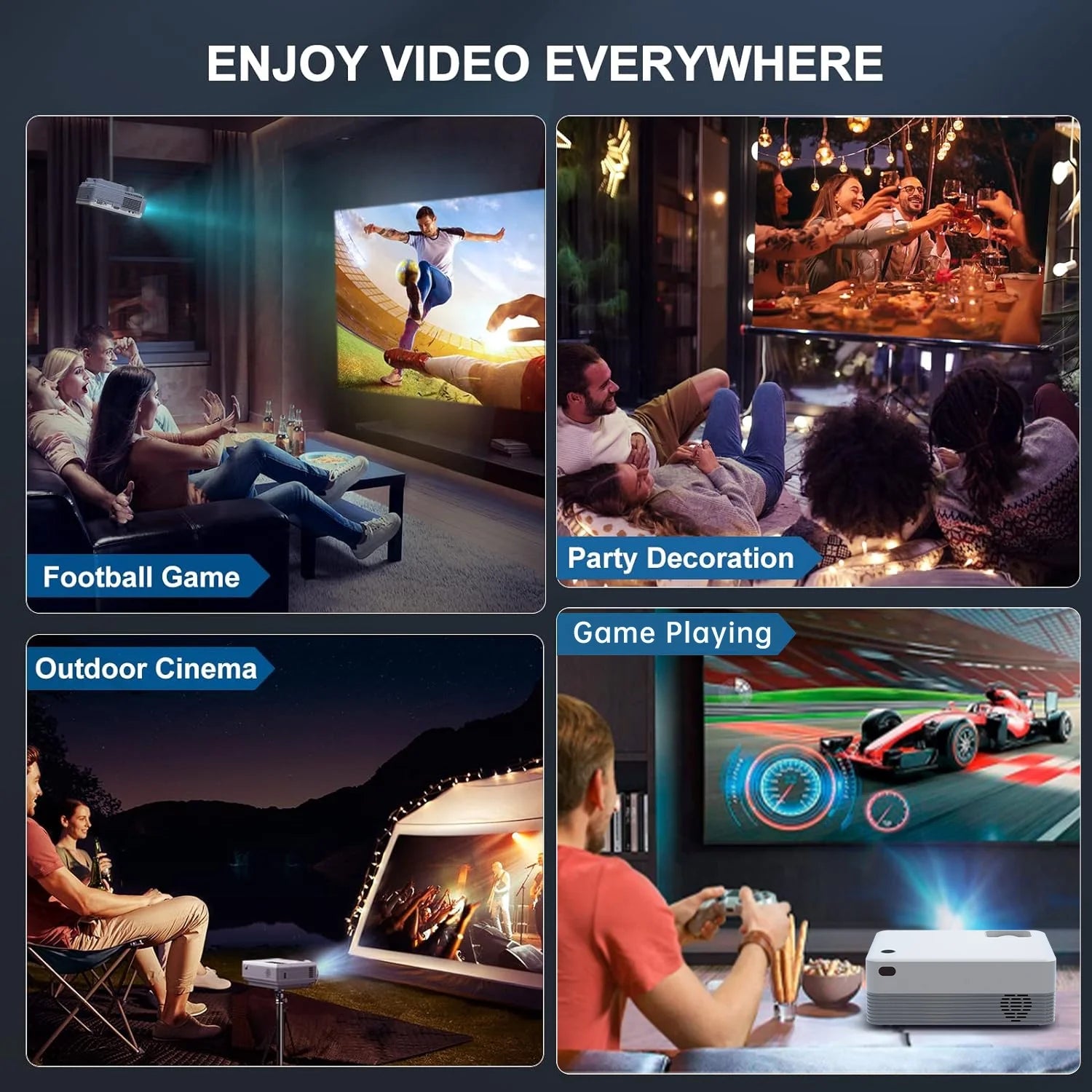 Mini Projector with 5G WiFi and Bluetooth, Native 1080p, Portable Indoor Outdoor N528822