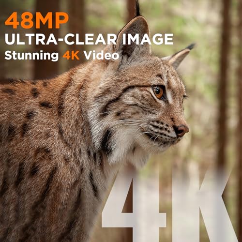 4K 48MP Trail Camera with Night Vision and Motion Activation I8624