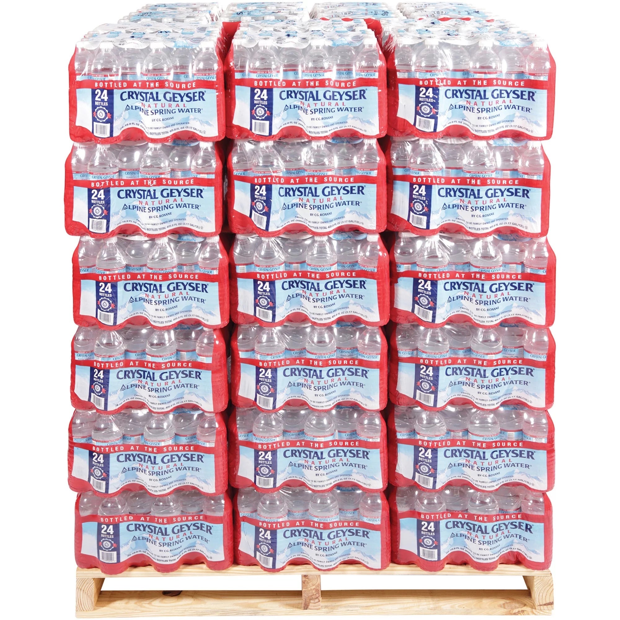 Natural Alpine Spring Water, 16.9 oz Bottle, 24 Pack I83166