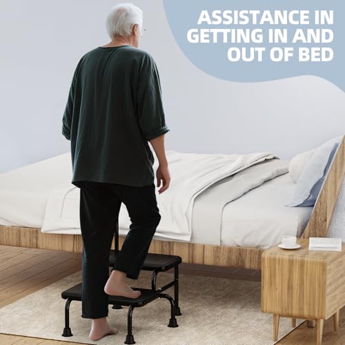 Step Stool with Handle for High Beds, Non-Skid, for Seniors J6343