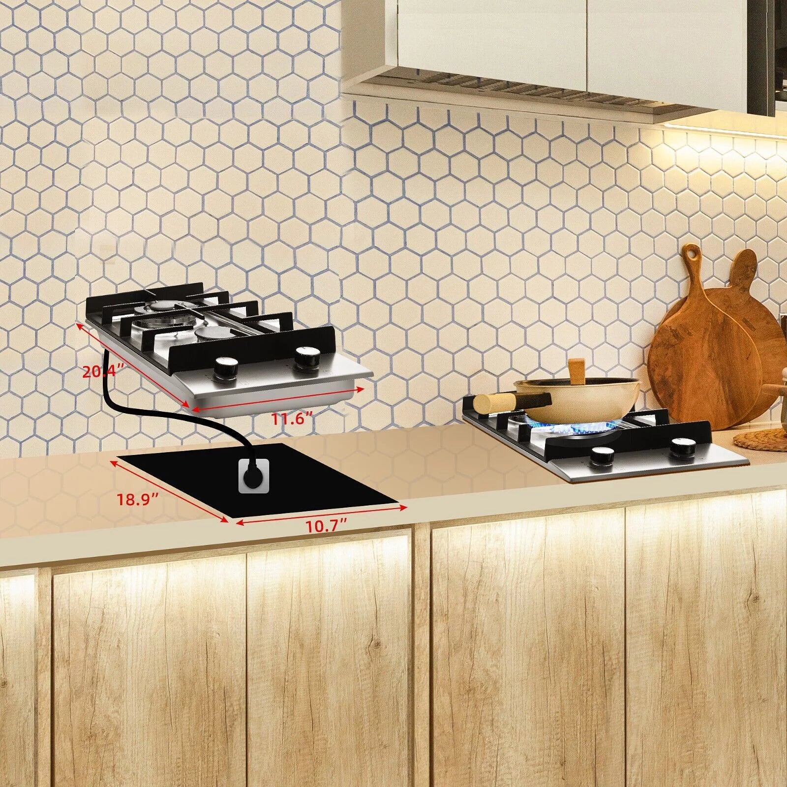 12 inch Gas Cooktop Stainless Steel NG/LPG Built-in A1442
