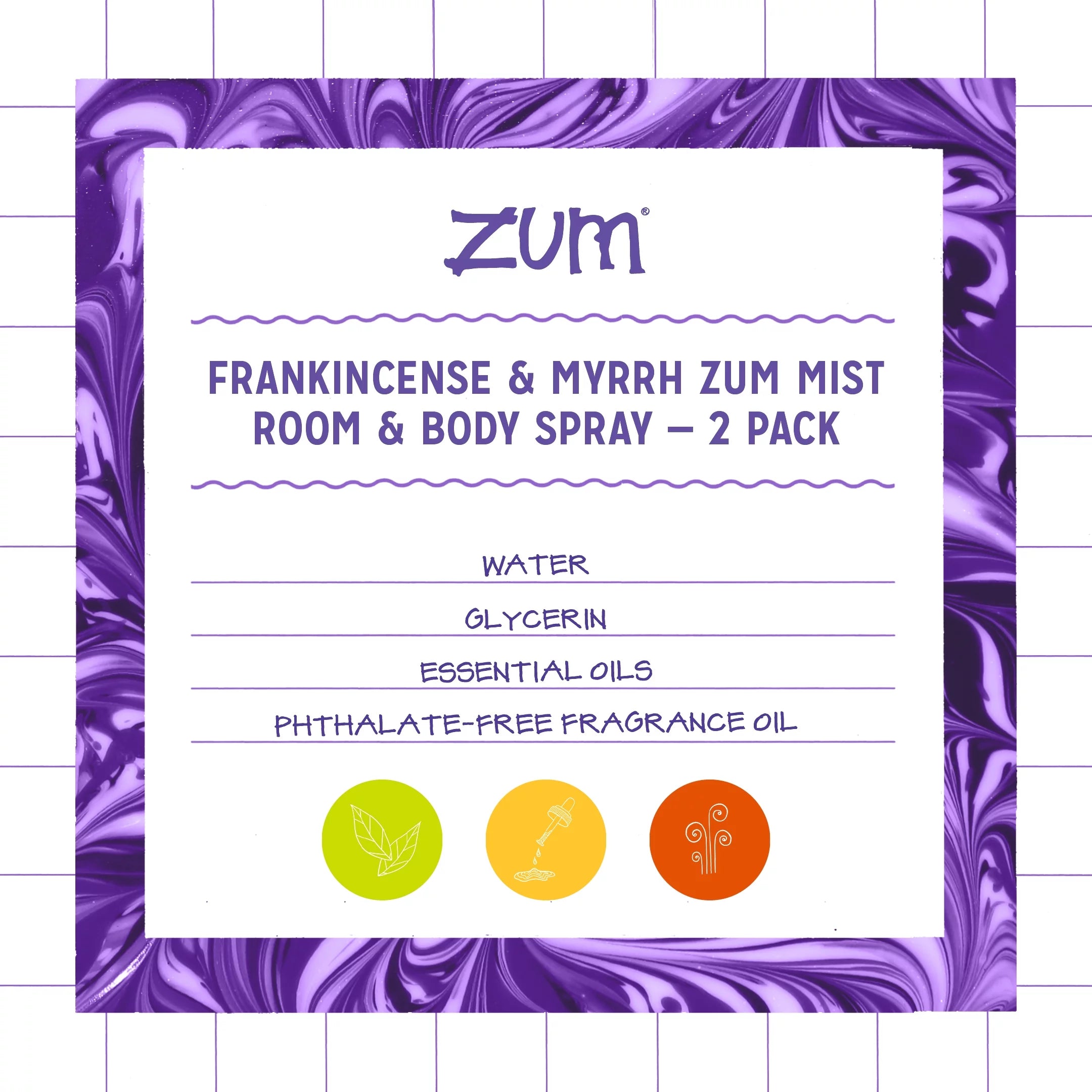 Frankincense and Myrrh Room and Body Spray, 4 fl oz, 2 Pack R899976