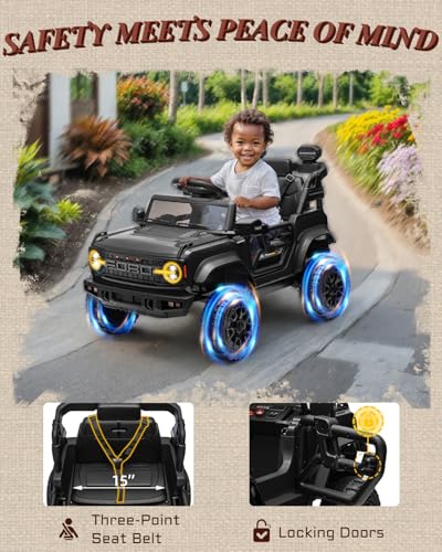 24V Ride on Car for Big Kids, 2 Seater with Remote Control, 4-Wheeler Suspension, 3 Speeds, LED Lights D981