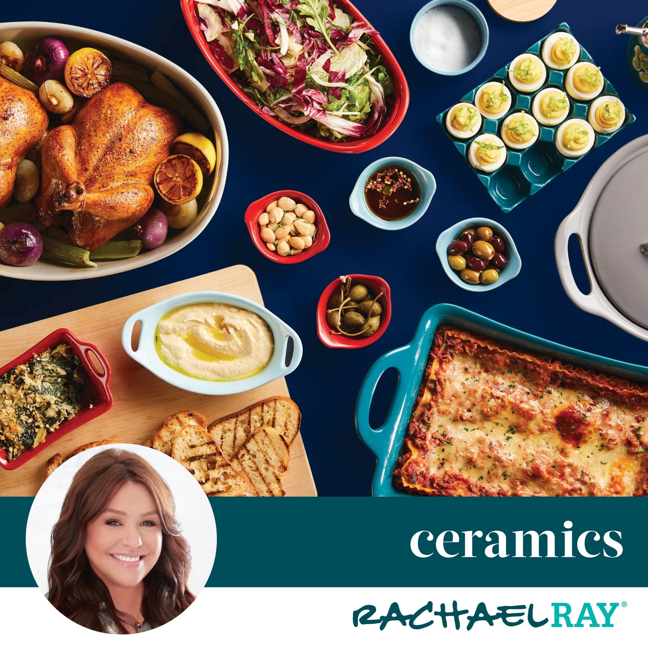 Ceramic Casserole Bakers with Lid Set, 3-Piece, Teal T761969