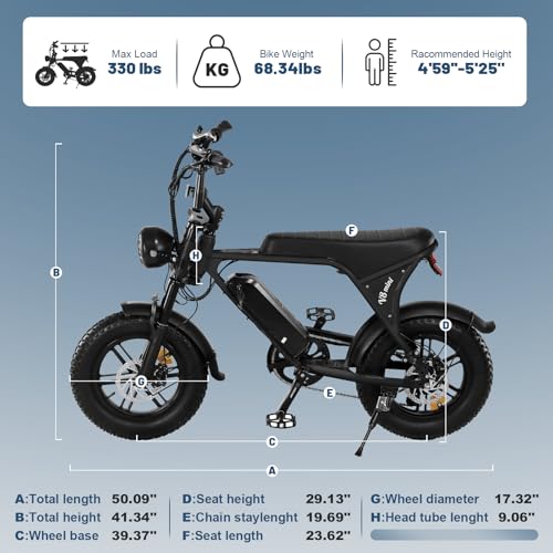 Electric Bike for Adults, 16" Fat Tire, 500W Motor, 20MPH W5814