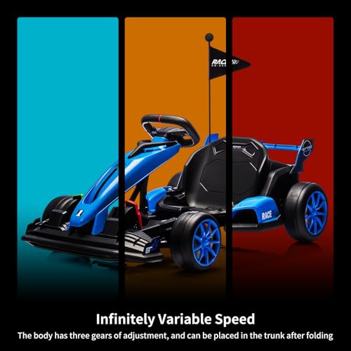 Electric Drift Kart for Kids, Ride-On Car with Adjustable Seat A721