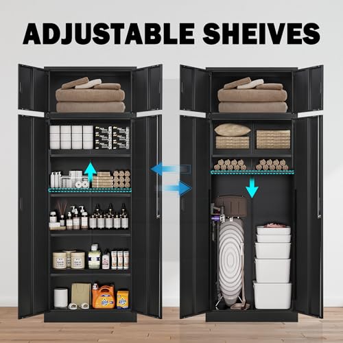 Metal Storage Cabinet with Adjustable Shelves, White M995185