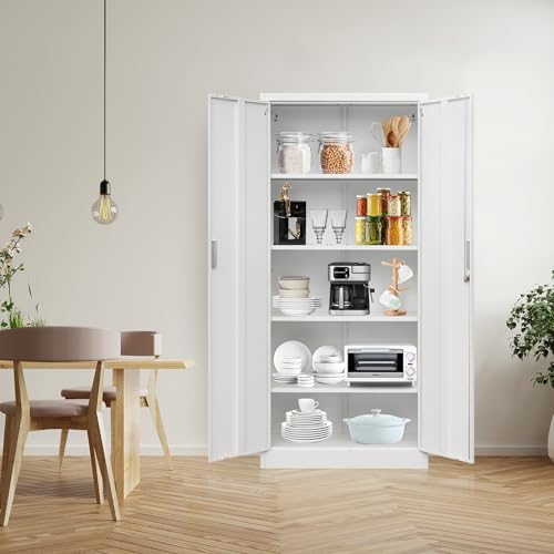 Metal Storage Cabinet with Adjustable Shelves, White M995185
