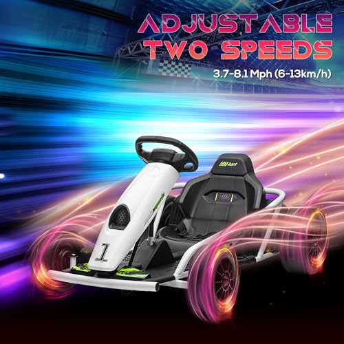 Electric Go Kart Drifting Ride On Toy for Kids 8-12, White C609