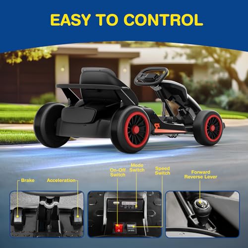 24V Electric Go Kart for Big Kids with 5-Point Safety Belt I93490