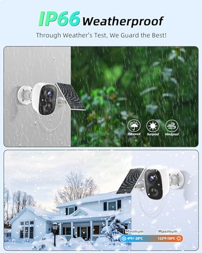 Wireless Outdoor Security Cameras with AI Motion Detection and 2K Color Night Vision A894906
