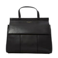 Tory Burch 66285 Black Leather With Gold Hardware Women's T Satchel Bag