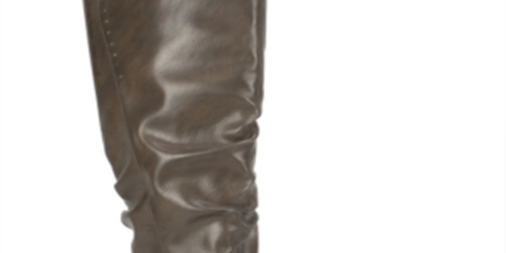 Women's Brown Crisscross Strap Block Heel Riding Boot O160817