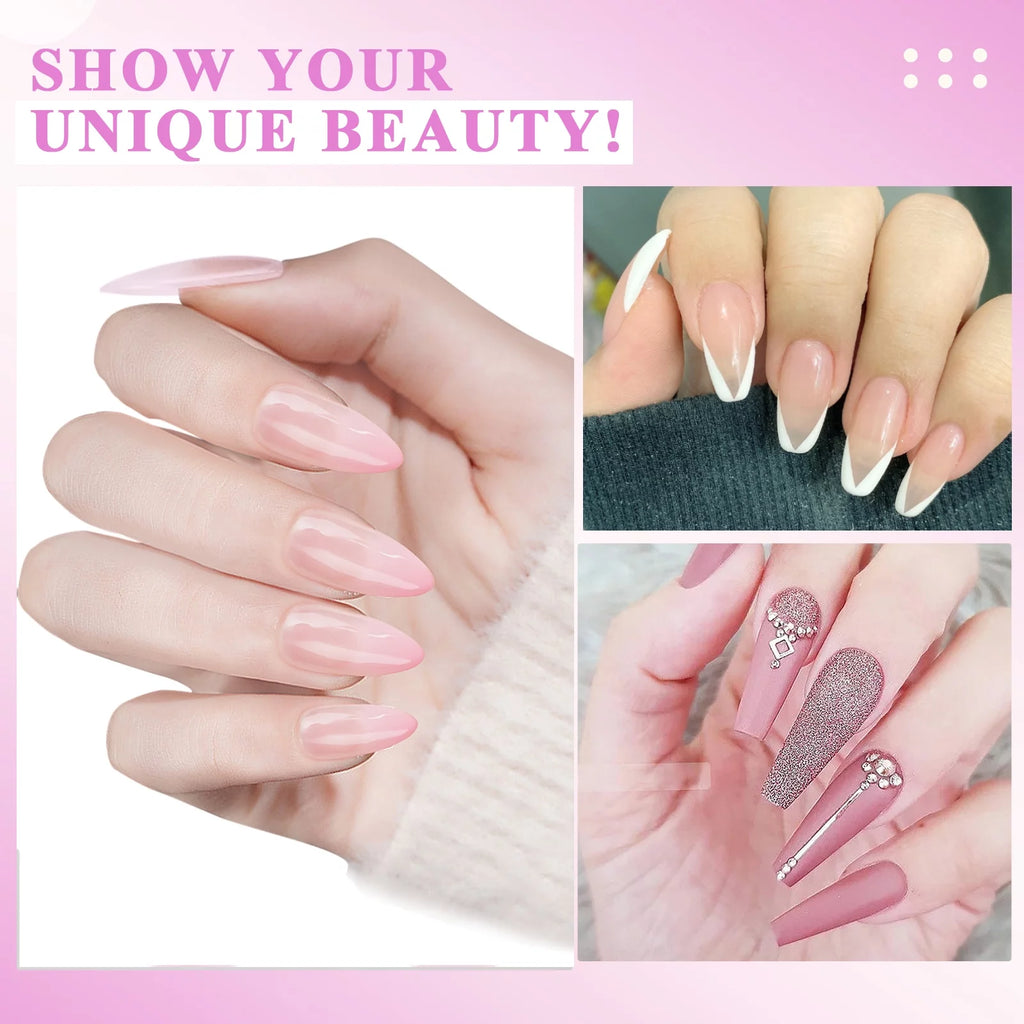 Poly Extension Gel Nail Kit with Nail Lamp, Base and Top Coat M586