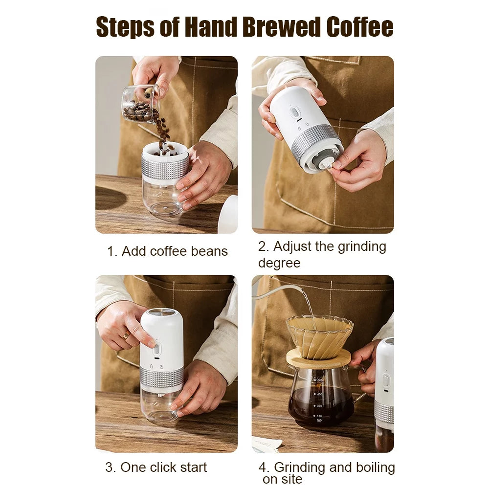 Cordless Electric Coffee Bean Grinder, Portable USB Rechargeable P285977