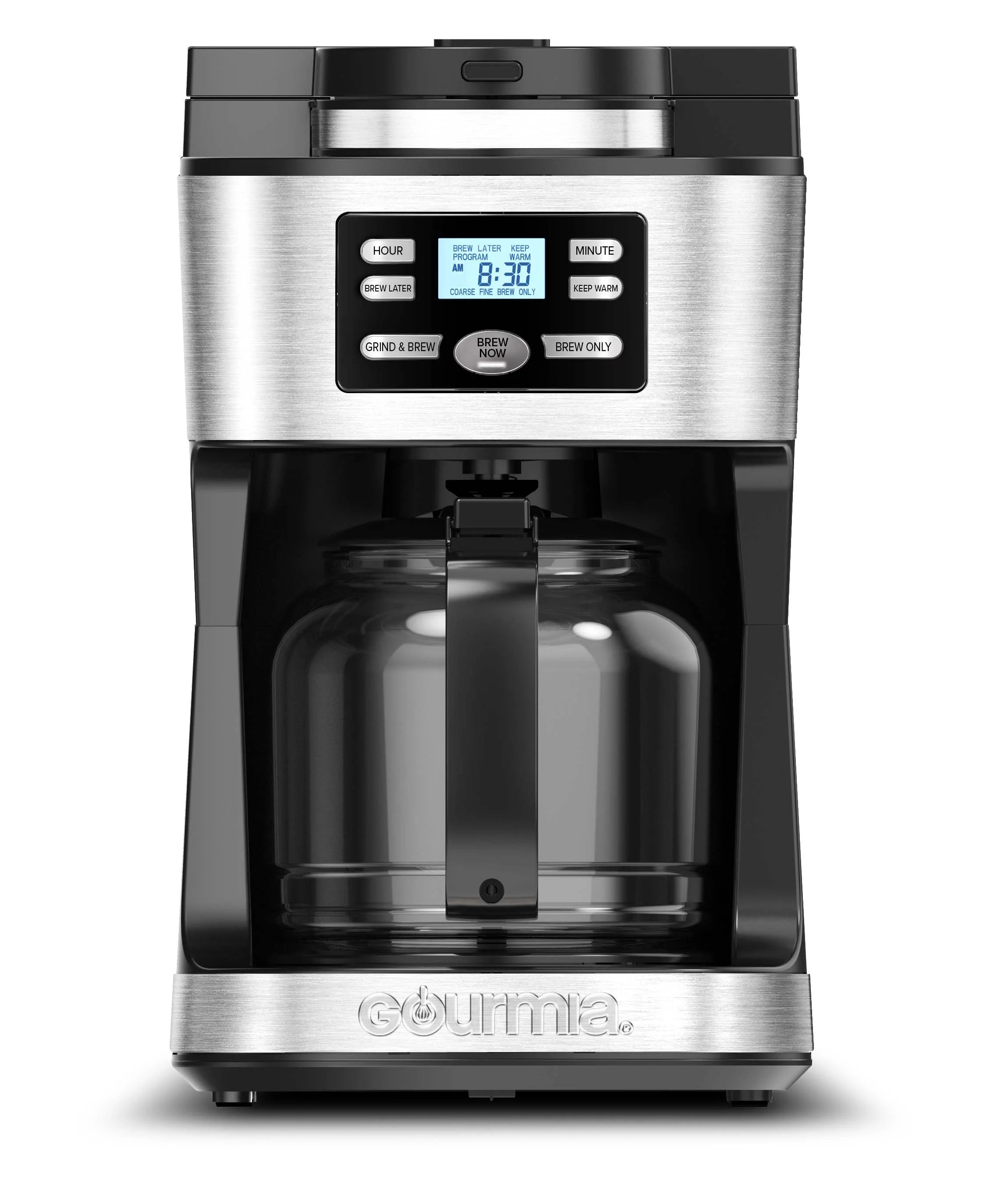 12-Cup Coffee Maker with Integrated Grinder, Black L858