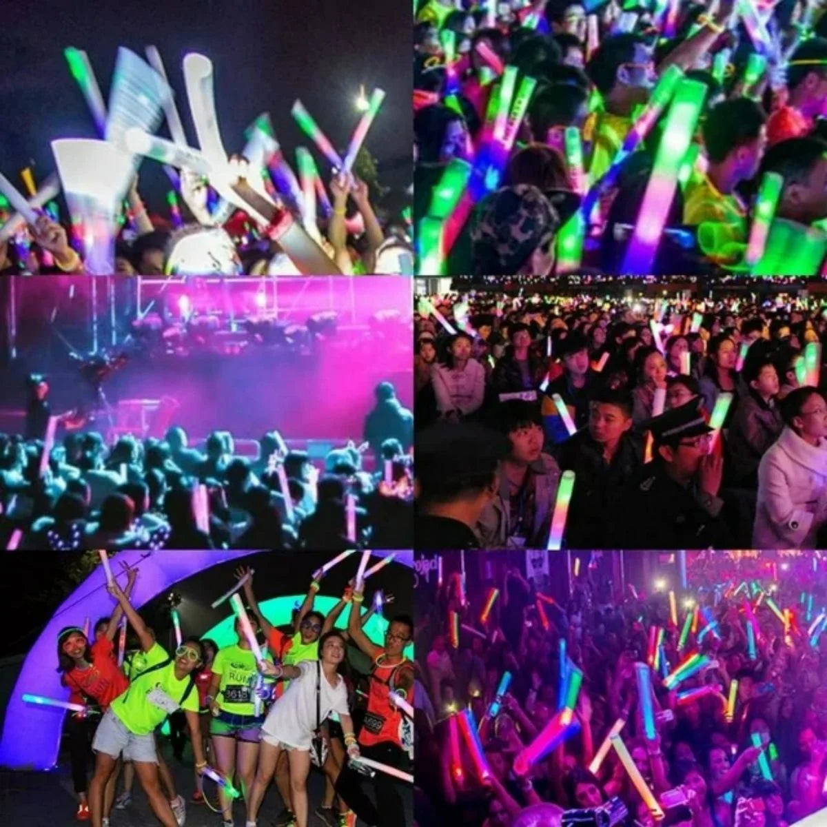 LED Foam Sticks, 18in Glow Wands for Party Supplies Y45779