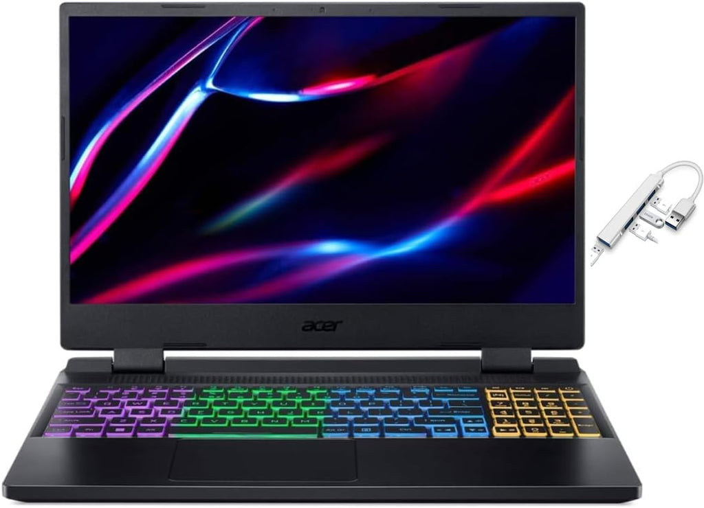 Acer Nitro 5 15.6" QHD 165Hz Display Gaming Laptop | AMD Ryzen 7 6800H(>i7-12700H) | NVIDIA GeForce RTX 3070 Ti | 16GB RAM DDR5 | 1024GB SSD | Backlit | Windows 11 Home | Bundle with USB 3.0 Hub