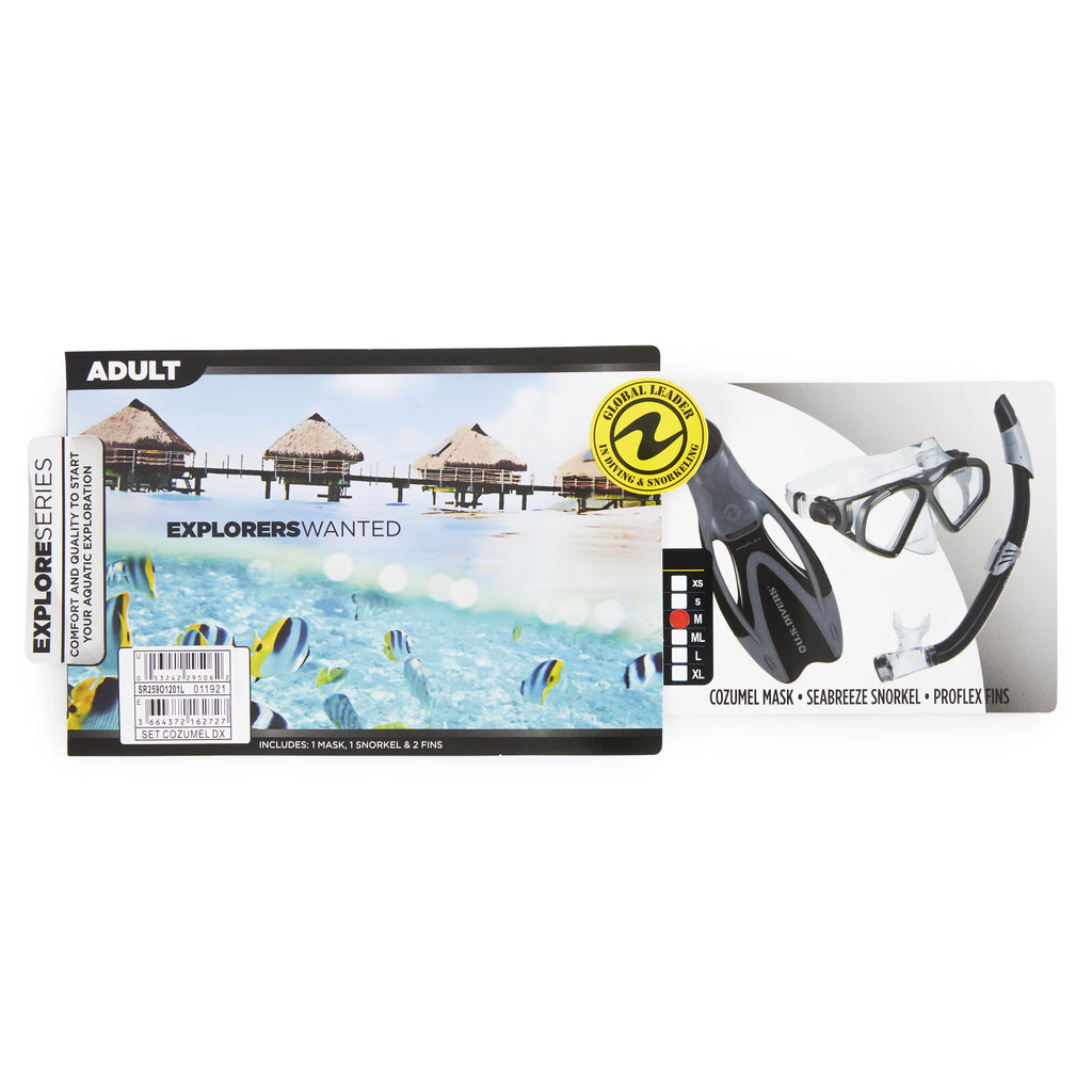 Mask, Snorkel, Fins and Bag Set X6071