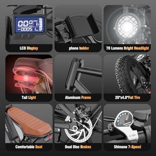 Electric Bike for Adults, 2000W, 52V 40AH, 20" Fat Tire, All Terrain U409