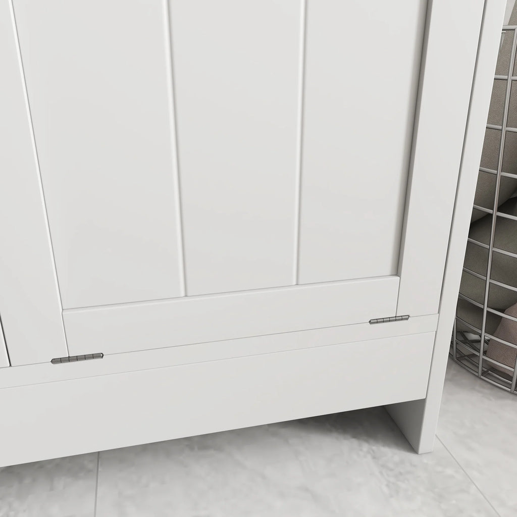 Tilt-out Laundry Storage Cabinet with 2 Hamper Compartments, White K381701