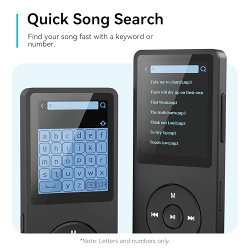 MP3 Player with Bluetooth 5.3, 1.8 Inch Screen, FM Radio, Voice Recorder O744186