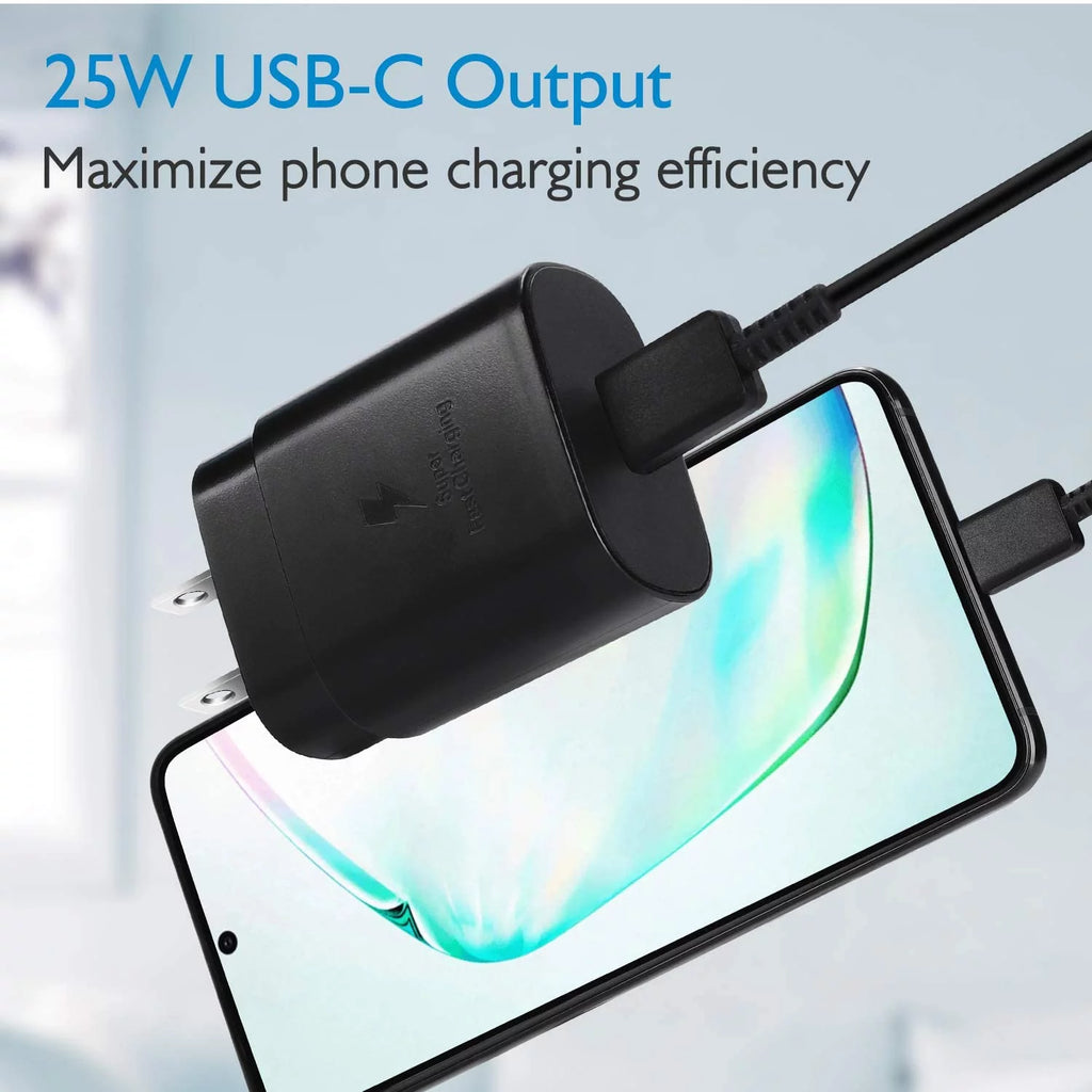 Wall Adapter 25W Type C Charger with 4FT USB C Cable and USB C Headphones H185