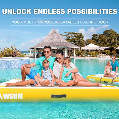 Inflatable Floating Dock Platform with Non-Slip Surface for Pool Beach Ocean B86969