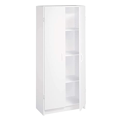 Pantry Cabinet with 2 Doors and Adjustable Shelves, White F51204