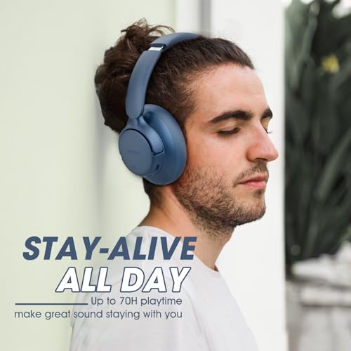 Hybrid Active Noise Cancelling Headphones with Transparent Mode, 70H Playtime, Bluetooth, Deep Bass Y40933