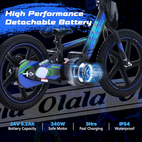 Electric Dirt Bike for Kids Aged 3-6, 170W Motor, 24V Battery, 12IN Tires J8048