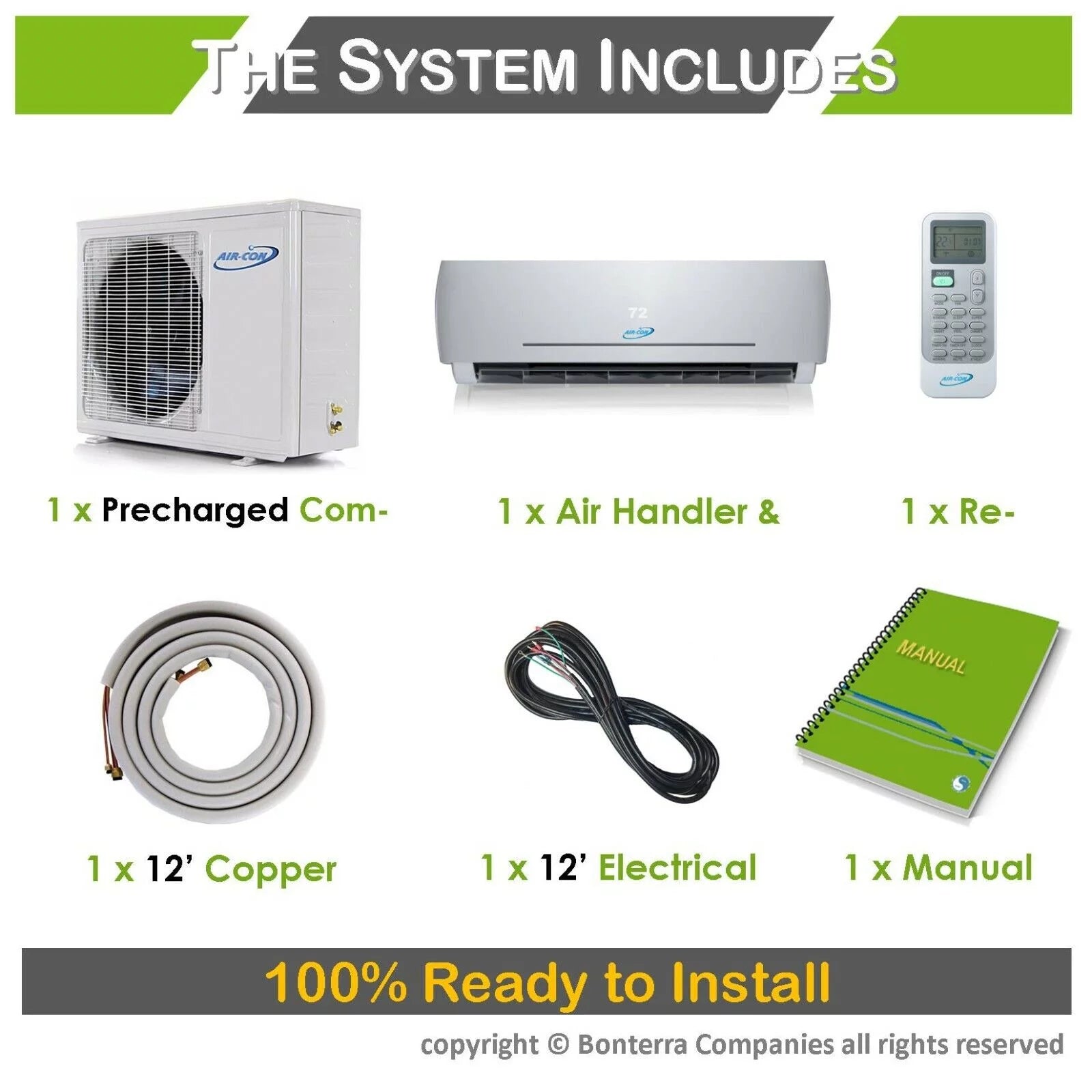 Mini Split Air Conditioner Heat Pump Ductless 24000 BTU Q4838