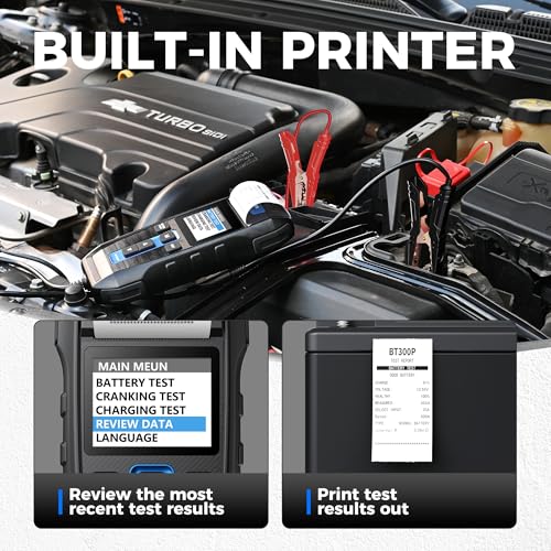 Car Battery Tester 12V 24V 100-2000CCA with Built-in Printer D5433
