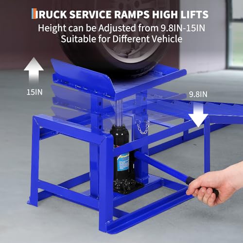 Hydraulic Car and Truck Service Ramps, 5 Ton Capacity, Adjustable Height M5181