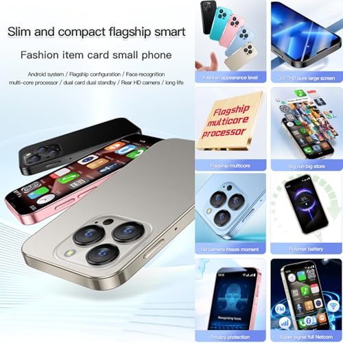 3G Mini Smartphone 3.0 Inch WiFi GPS Quad Core Android 8.1 Slim Body HD Camera Dual SIM 2GB RAM 16GB ROM Light Blue N593465