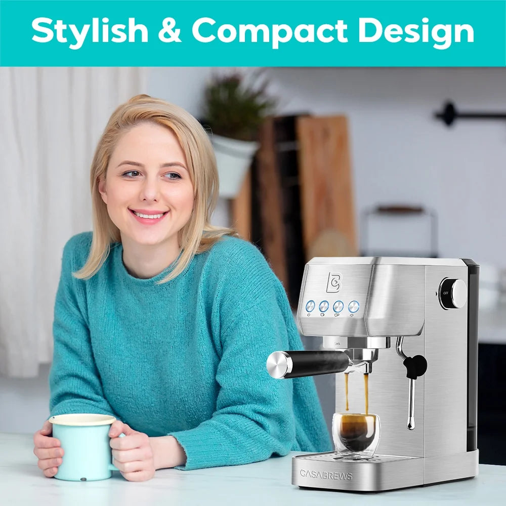 Espresso Machine with Milk Frother, 49 oz Water Tank R869