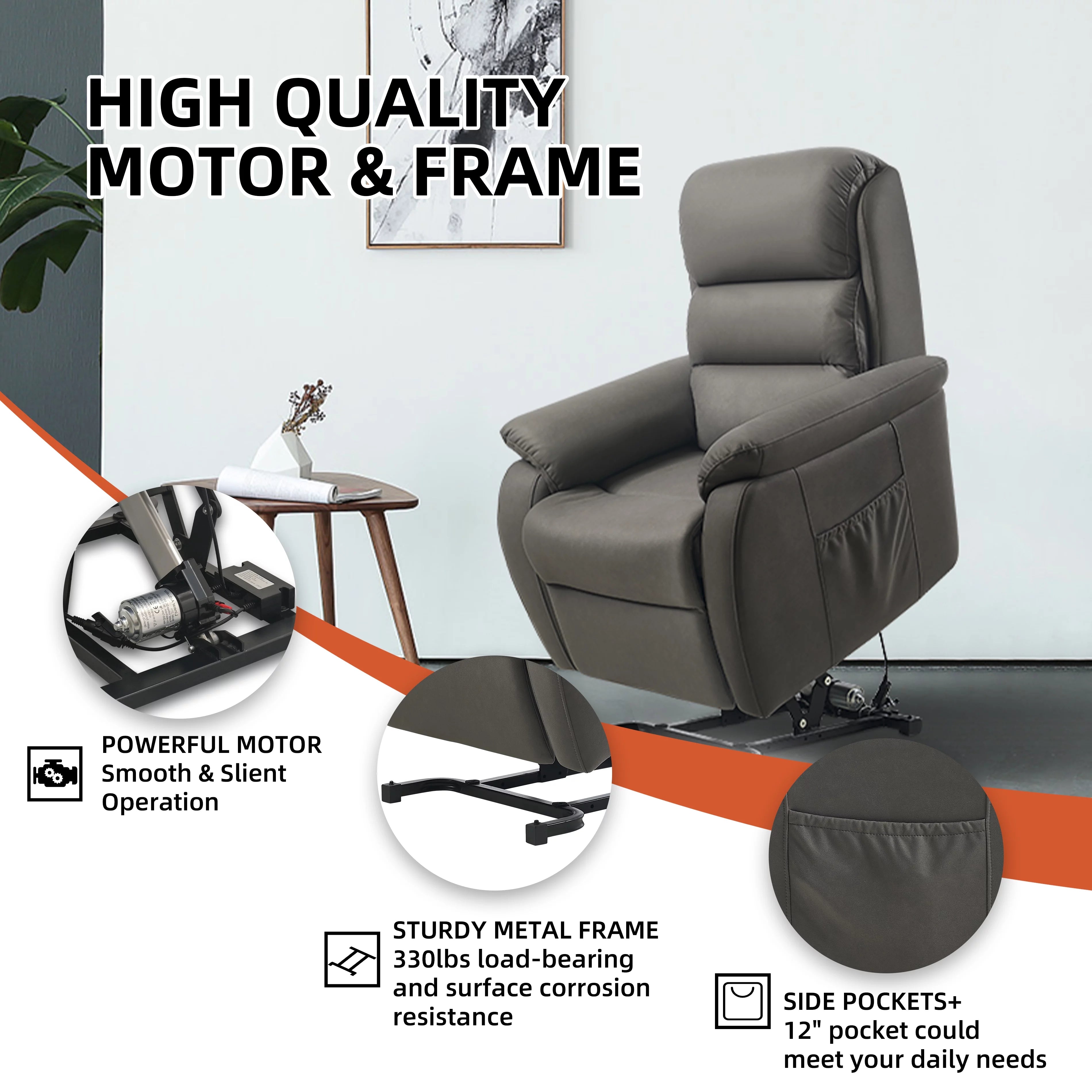 Electric Power Lift Recliner with Massage and Heat for Elderly O4330